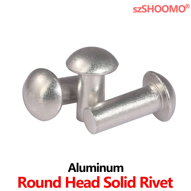 Aluminum Solid Round Head Rivet Alloy Self-plugging Rivet Semi-round Head Hammer Type Solid Rivet GB867