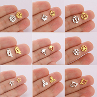 10pcs/ Lot Wholesale Stainless Steel Charms For Jewelry Making Tiny Pendants Bulk Accessories Necklaces Earrings DIY Supplies