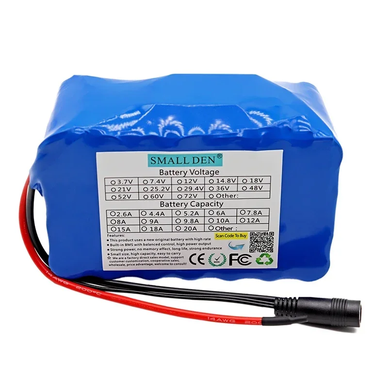 24V 29V 10A  7S4P18650 lithium battery pack 10000mAh Built-in 15A BMS, electric bicycle electric wheelchair battery