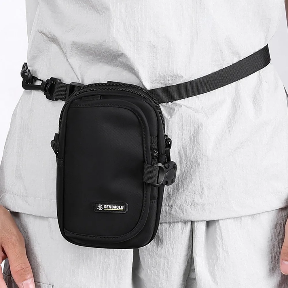 

Casual Men Crossbody Bag Large Capacity Multi-Pockets Phone Storage Bag Square Multi-functional Small Shoulder Bag Male