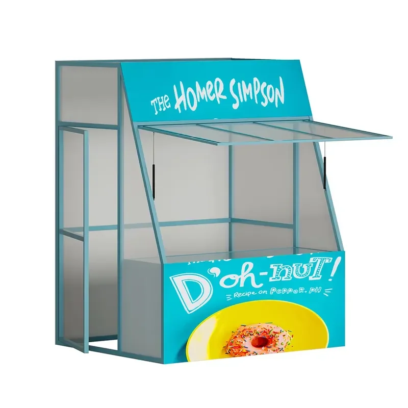 Enclosed Display Racks It Can Be Closed and Locked for Events and Food Festivals Event Tent Night Market Stall Shelf