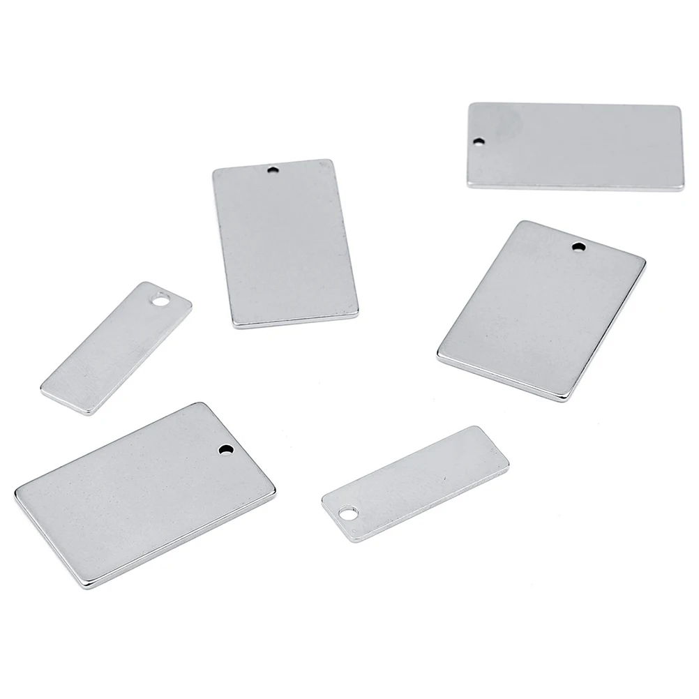 

10 PCS Stainless Steel Pendant Silver Charm Label Unique Shape DIY Charms Jewelry Making Supplies Simple Design
