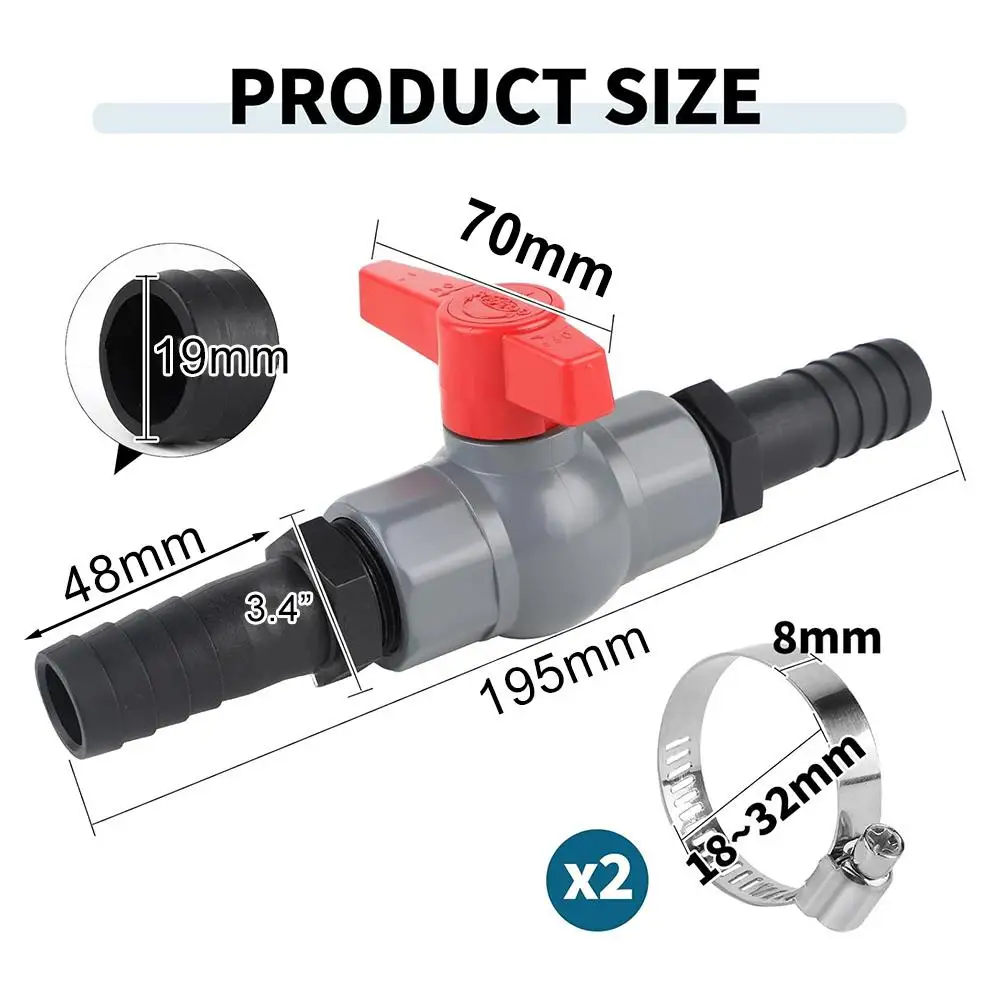 Efficient PVC Shutoff Valve with Hose Connector Smooth Water Flow and Secure Connection for Pool and Irrigation