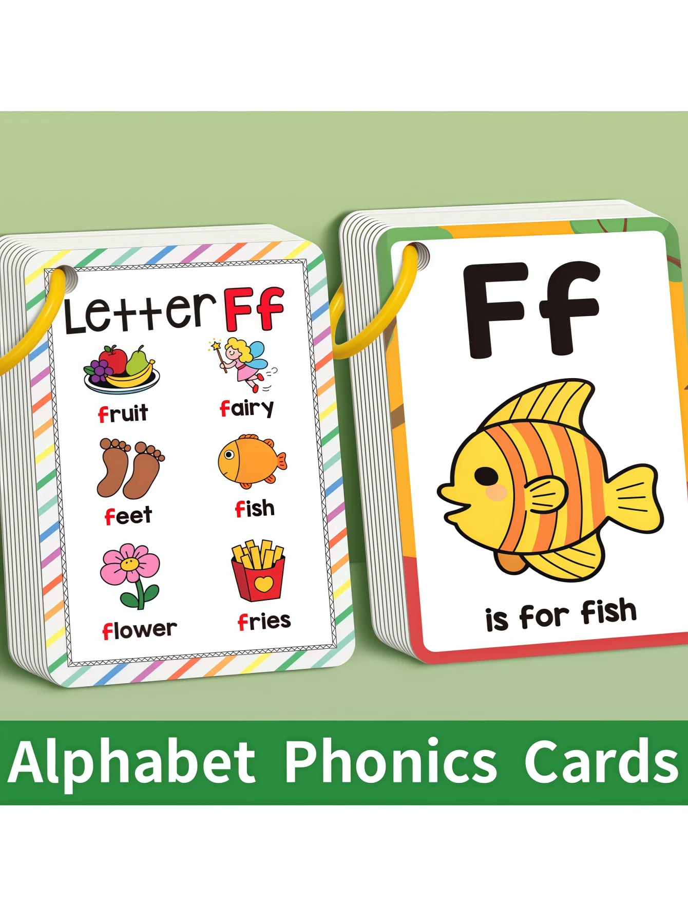 Alphabet Phonics English Learning Flashcards, 27 Pieces English Letter Pronunciation Learning Cards