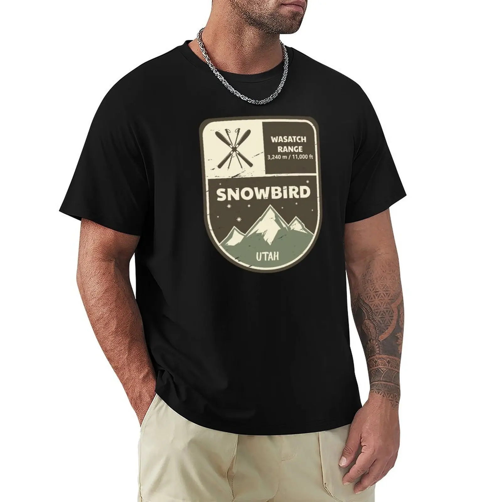 

2025 new model Snowbird Wasatch Range T-Shirt plus size tops Aesthetic clothing Men's clothing