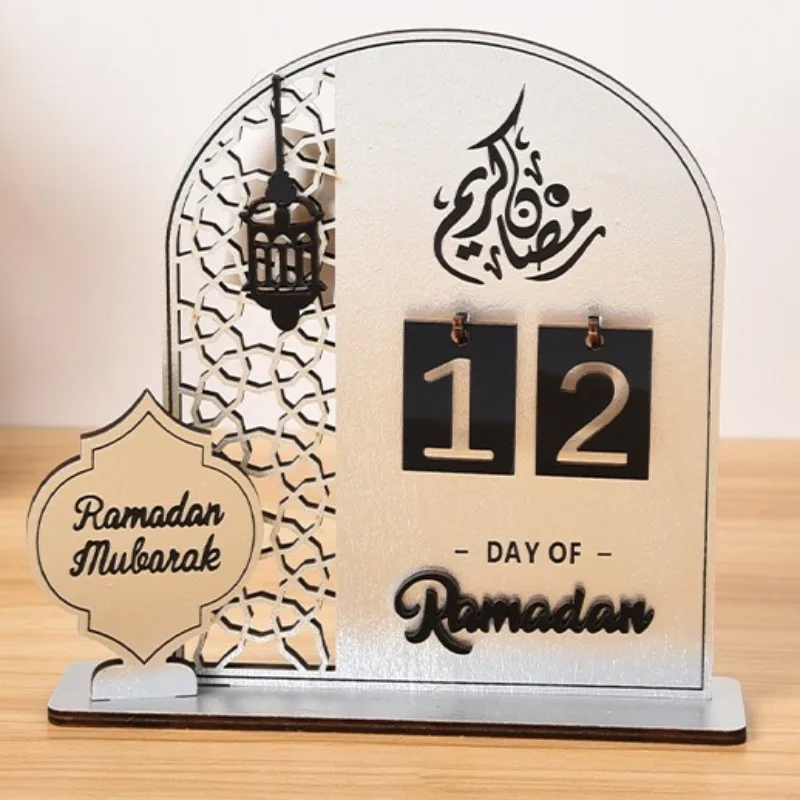 ​​​​​​​Acrylic Tabletop Calendar Elegant Moon Door Shape for Party Holiday Countdown Photo Prop Decor Elegant Modern Design