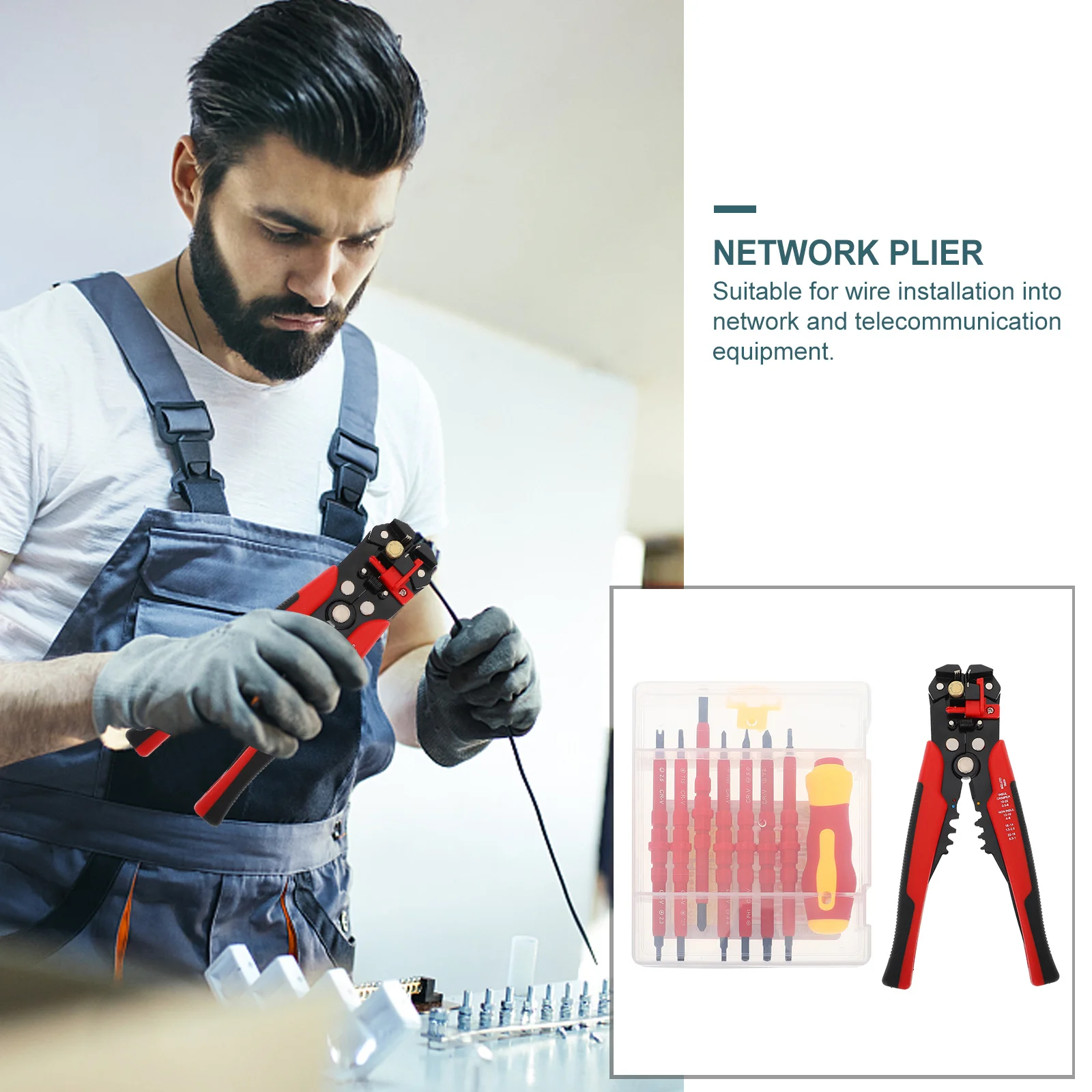 

1Set Electrician Maintenance Tool Kit Exquisite Workmanship Long Service Terminals Plier Tool Assorted Color