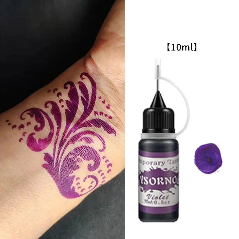 

10ml Temporary Tattoos Ink Makeup Supplies DIY Semi Permanent Fake Common Inks Body Art Gloss Tint Paint