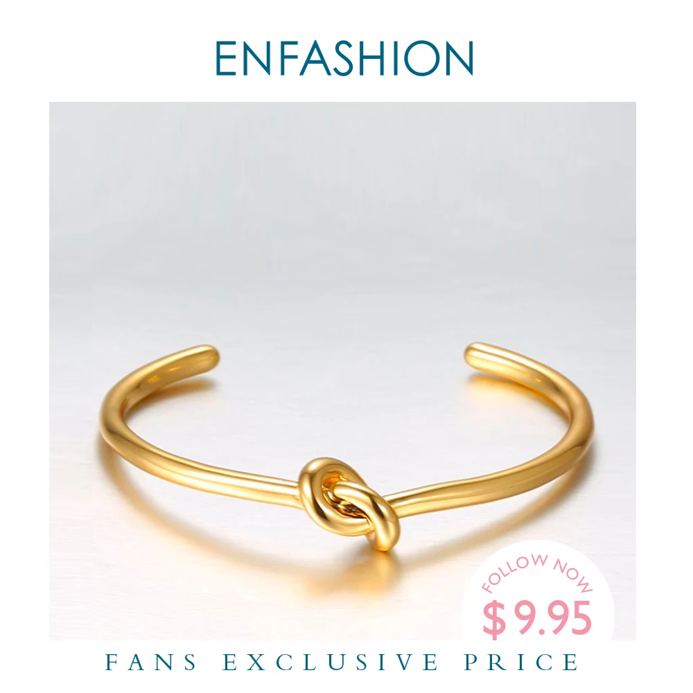 ENFASHION Wholesale Knot Cuff Bracelets Gold Color Manchette Bangle Bracelet For Women Armband Fashion Jewelry Pulseiras B4286