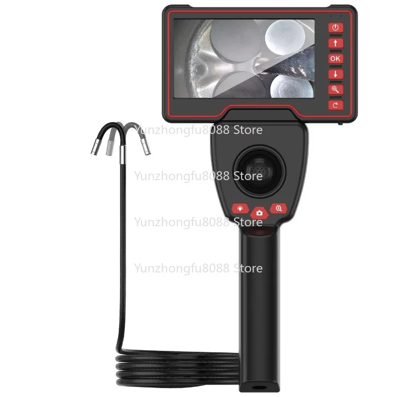 

1080P 3,9 мм/6 мм 4-направленная промышленная эндоскопическая камера рулевого управления Шарнирное воздуховодное зеркало с экраном 5,0