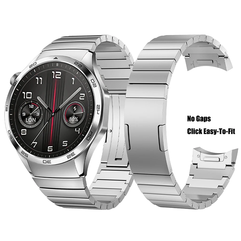 No Gaps Link Bracelet Metal Steel Strap For HUAWEI WATCH GT 4 46mm GT4 Replacement Smartwatch Band Official Wristband Accessorie