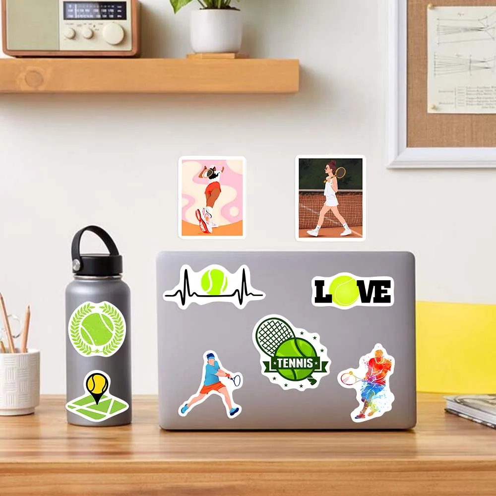 Tennis Theme Lovers Sticekrs DIY Toy Gift Decorative Graffiti Decal for Phone Laptop Bottles Scrapbook Kids Waterproof Sticker