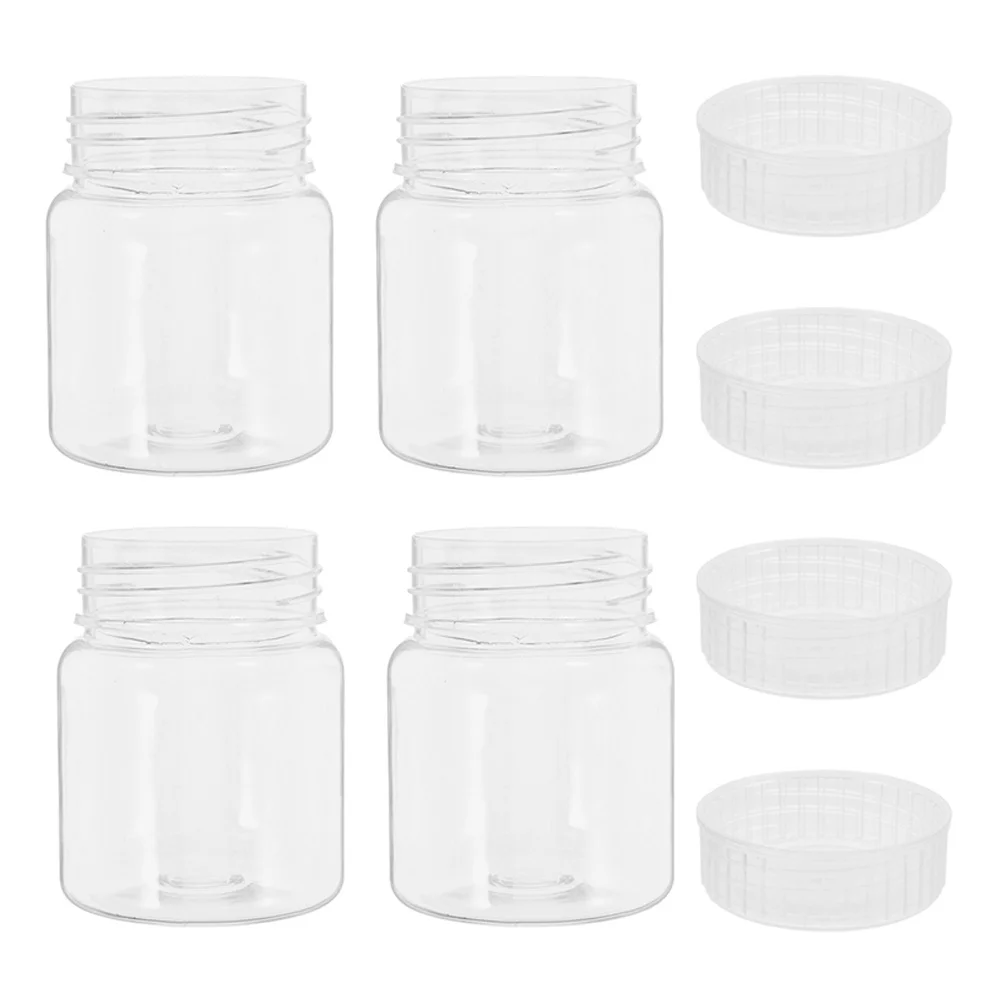 

4Pcs Wide Mouth Plastic Bottles for Sample Storage 240Ml Lab Grade Chemical Resistant Containers Reusable Transparent