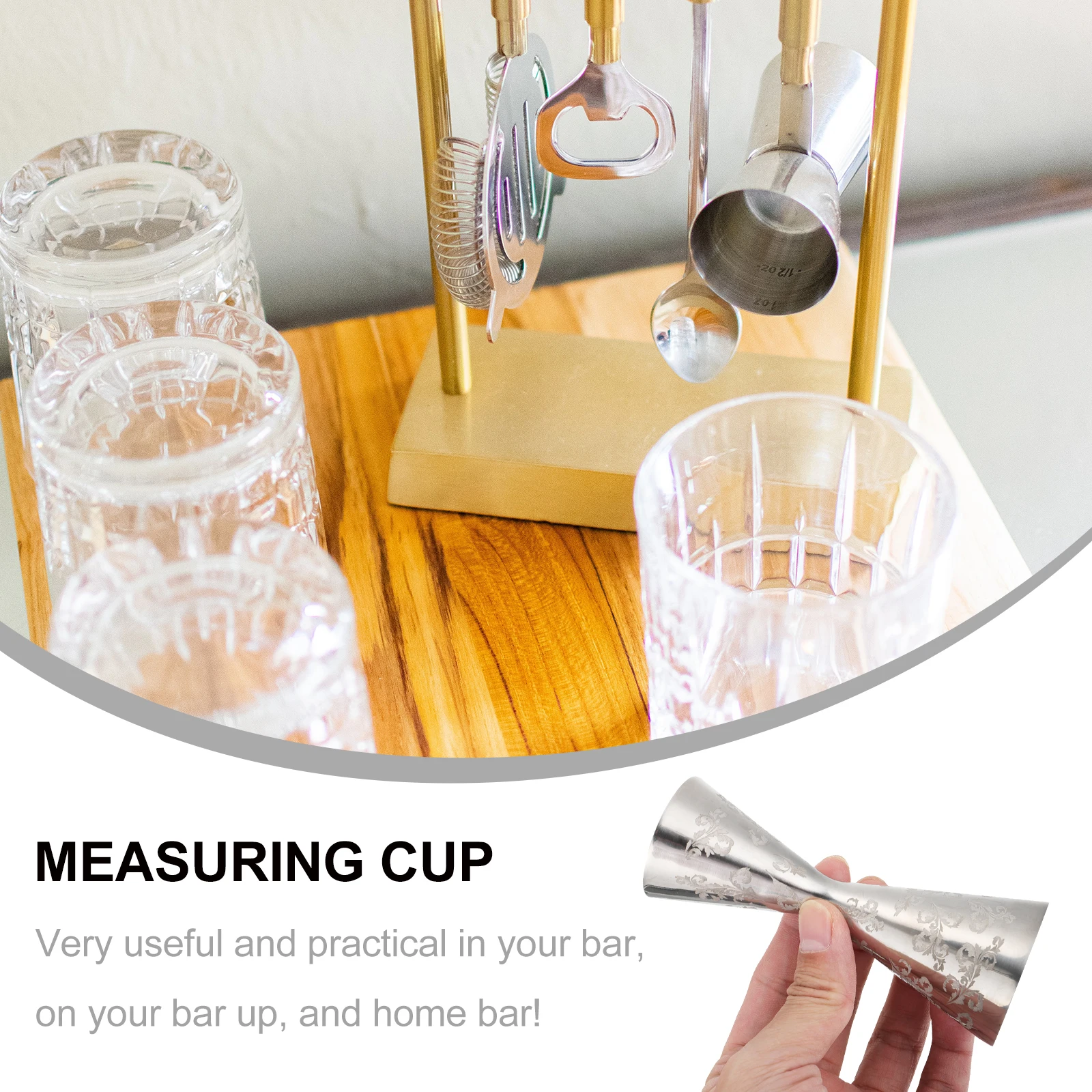 

Wine Measurer Ounce Measuring Device Bar Tool Bartending Cup Double Jigger Drinks