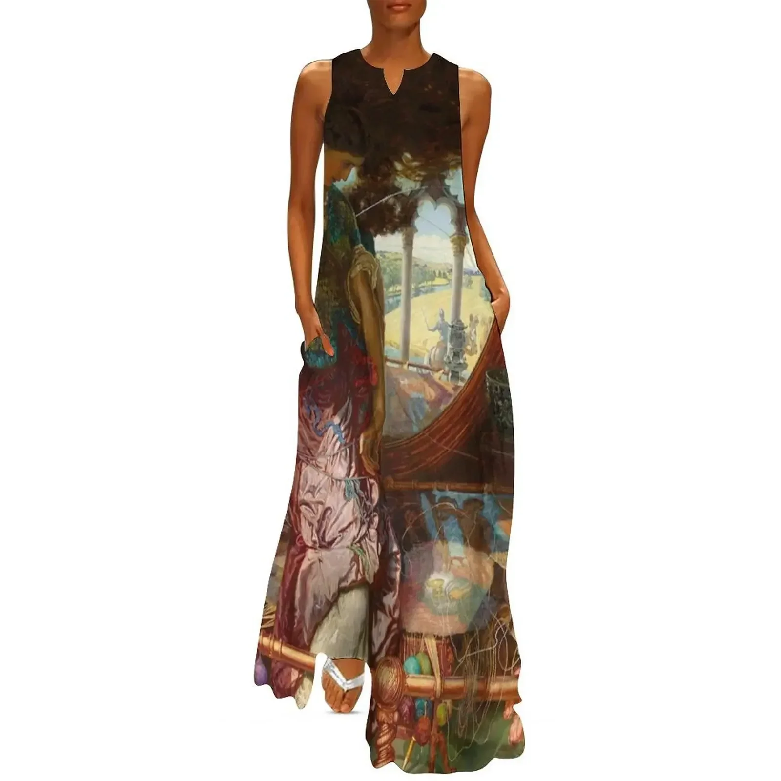 

Lady of Shalott by Edward Robert Hughes Long Dress elegant guest wedding dress evening dress woman Party dresses
