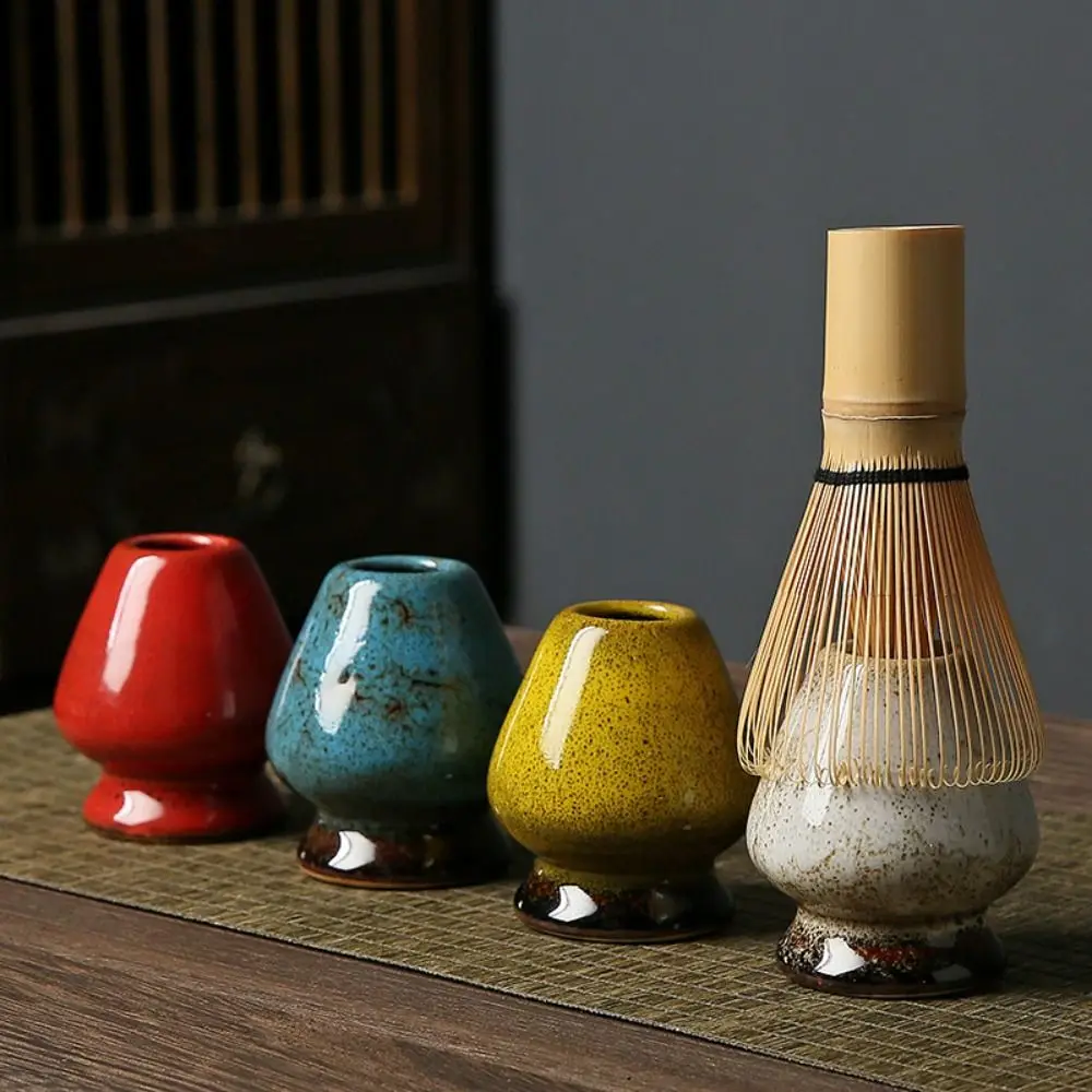 

Ceramic Matcha Whisk Stand Smooth Kiln Discoloration Tea Drinking Utensils Bamboo Matcha Chasen Holder for Tea Set Accessories