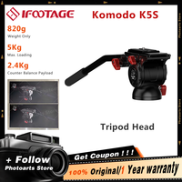 iFootage Komodo K5S Fluid Head Compact Lightweight Fluid Head Quick Release Camera Plate with a 1/4\
