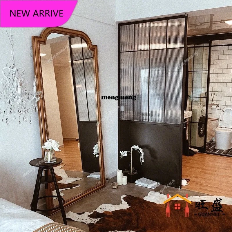 European retro floor-to-ceiling full-length mirror bedroom French wall-mounted floor-to-wall full-length mirror