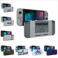 eXtremeRate Carcasa de placa trasera de consola con estampado personalizado y botones de juego completos para Nintendo Switch
