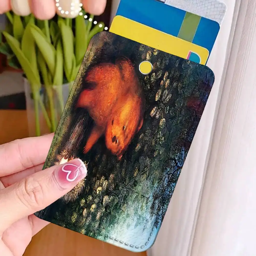 Hedgehog in the Fog Cute Cartoon Card Keychain Anime Fashion Pendant Bag ID Door Card Case Bus Card