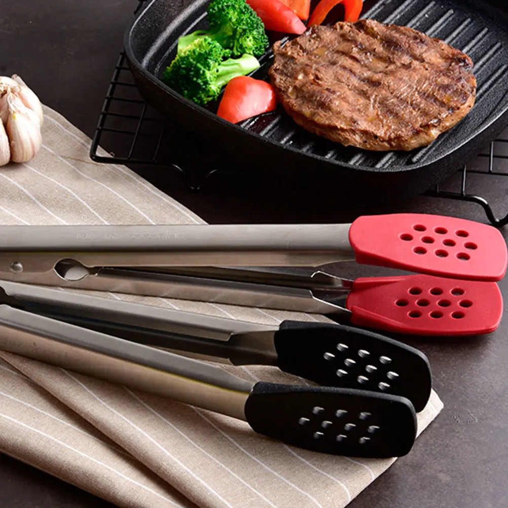 

2Pcs Strong Rustproof Food Clamp Bbq Tongs Corrosion Resistant Kitchen Utensils For Outdoor Picnic Grilling