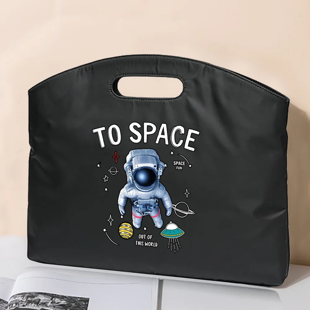 Valigetta multifunzionale Borsa per documenti per ufficio Borsa per riporre materiali Astronauta Stampa File Organizzare Pouch Accessori Forniture Borsa