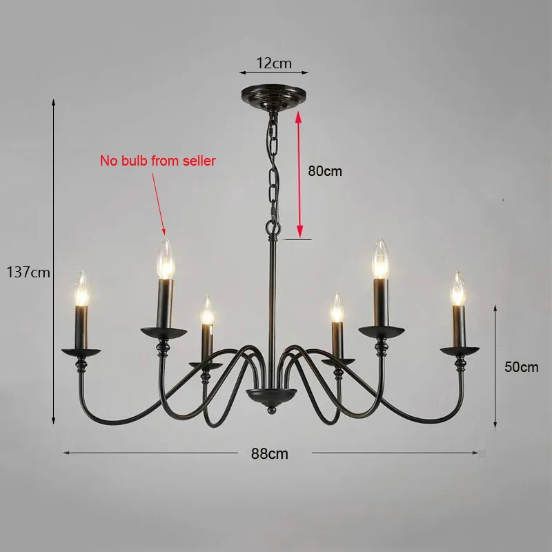 Imagem -03 - Luminária Pendente Moderna Simples para Sala de Estar Cozinha Sala de Jantar Lâmpada Americana de Ferro Lustre Luz Quarto Estudo Iluminação Vela