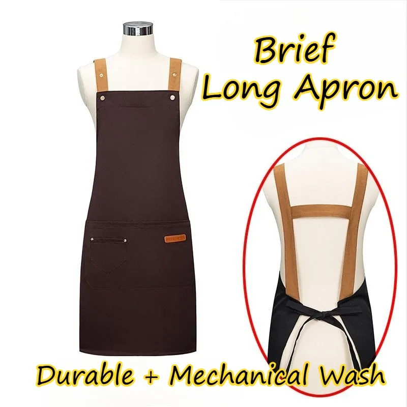 

Длинные фартуки для кухни и ресторанов, устойчивые к пятнам и износу, для приготовления пищи, моющиеся, портативные, складные, удобные, для взрослых