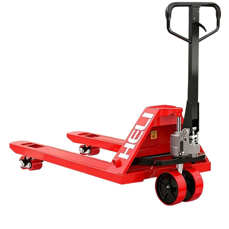 YJQ1 manual handling hydraulic transport truck, forklift, extended pallet lifting hand trailer