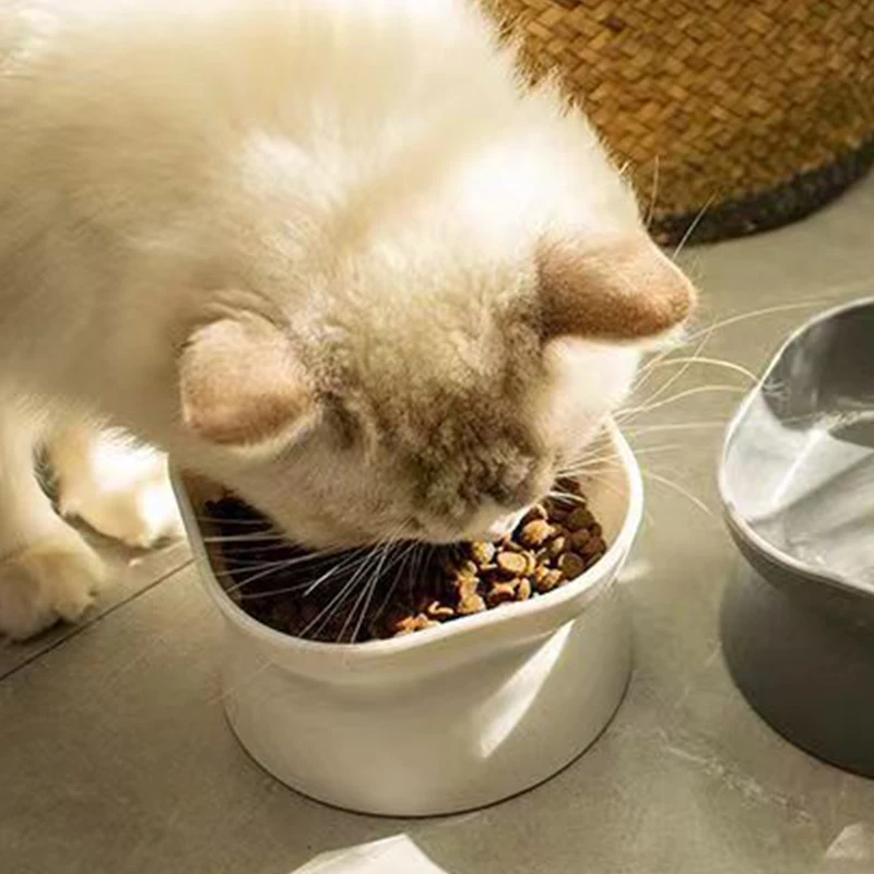 Dual-purpose Cat/Dog Food Bowl, Elevated Anti-Vomiting Cat Feeder Whisker Stress-Free Dog Plastic Cat Feeding Bowls