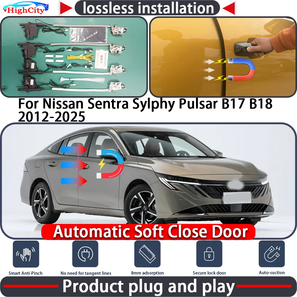 

Electric Closing Door Lock Actuator for Nissan Sentra Sylphy Pulsar B17 B18 2012-2025 Soft Close Power Latch System Auto Pull