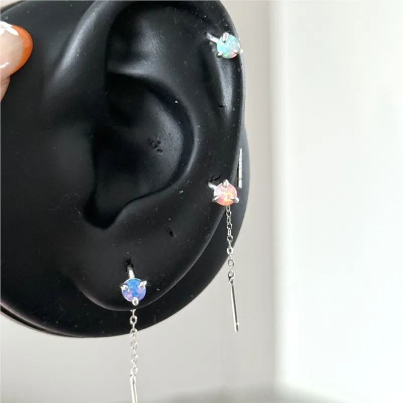 

VENTFILLE 925 Sterling Silver Moonstone Geometry Earrings For Women Minimalism Fashion Versatile Trend Jewelry Gift Dropshipping