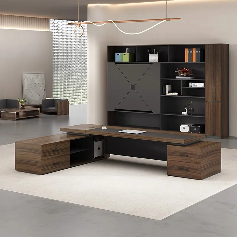 ~* New Product Explosion L Shape Melamine Executive Office Desks Best Selling Wooden CEO Big Boss Table Office Desk