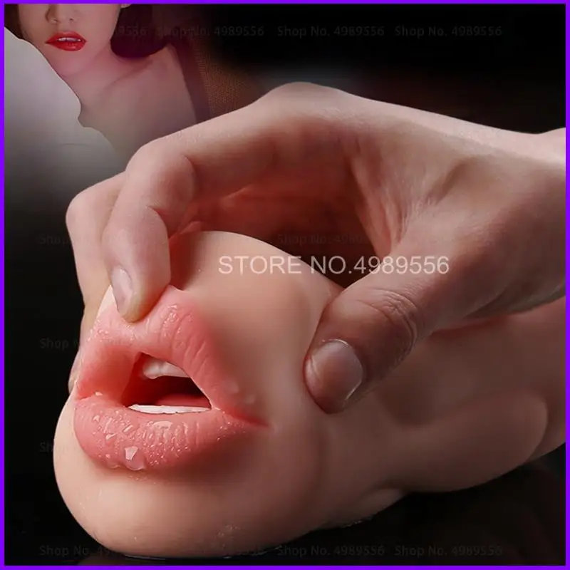 Realistic Mouth Vagina Oral Sex Male Masturbator Aircraft Cup Blowjob Deep Throat Sex Toys For Men Masturbator Pocket Pussy Toys