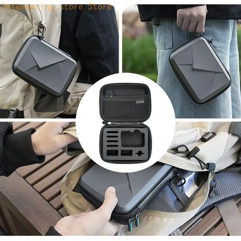 Kamera-Aufbewahrungstasche für Action 3 Action 4 Action 5, Hartschalen-Design mit geformtem Einsatz und Deckeltasche für Zuhause – Detail 4