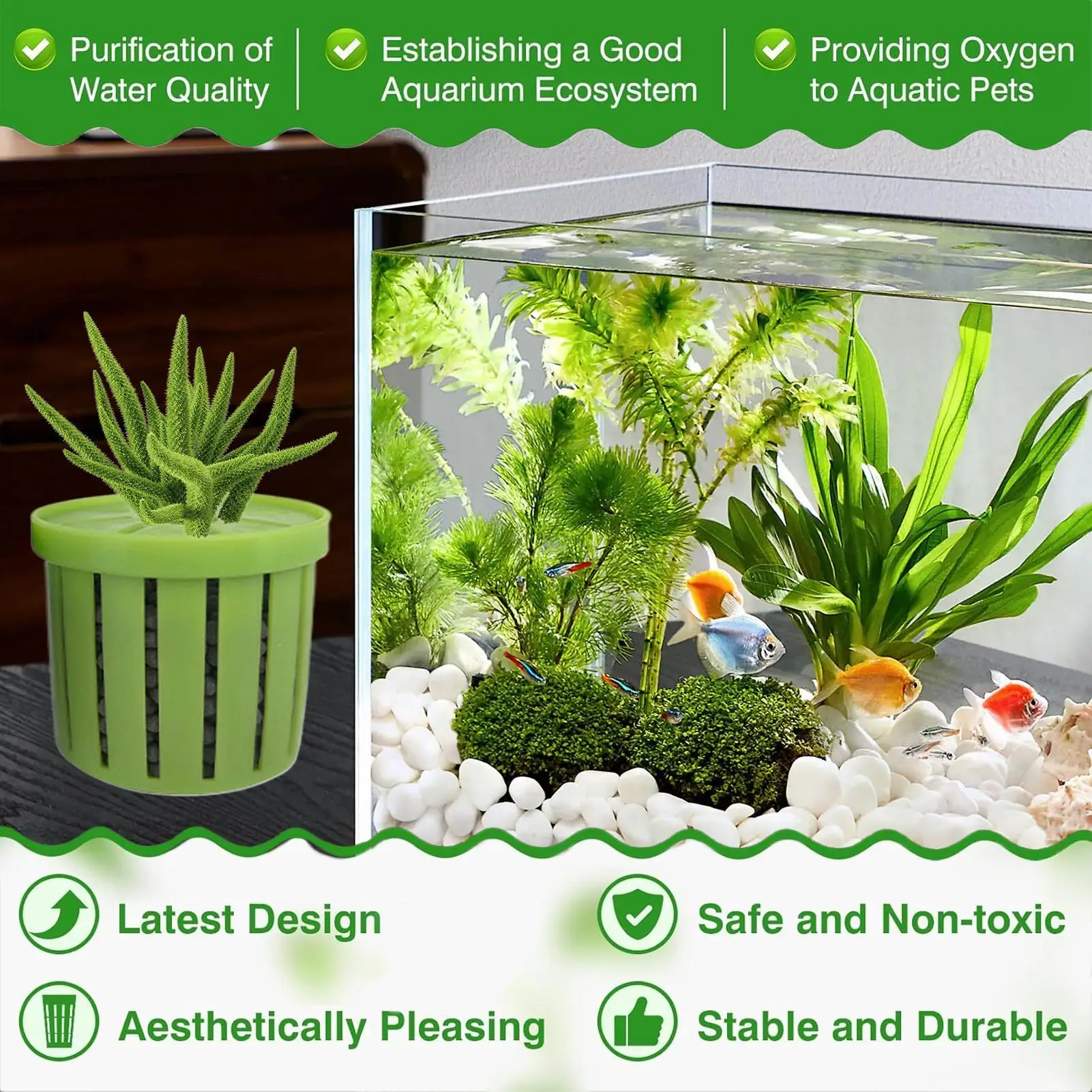 4pcs Aquarium Planter Stable Fish Tank Net Cup For Plant Aquarium Hydroponics Planting Holder Water Feature Decoration
