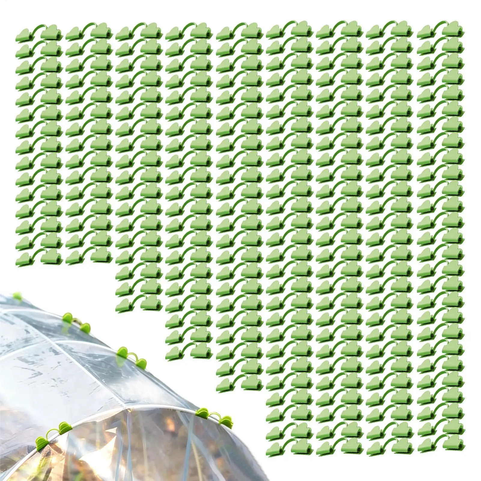 Greenhouse Clamps 200pcs Shading Net Film Row Cover Fixing Clips 6mm Garden Plant Support Hoops Connector Frost Cloth Fastener