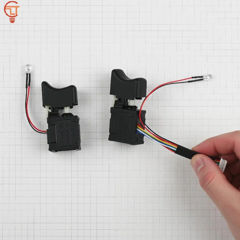 

1Pcs Cordless Drill Speed Control Brushless Push Button Trigger Electric Drill Switch With Small Light Power Tool Parts