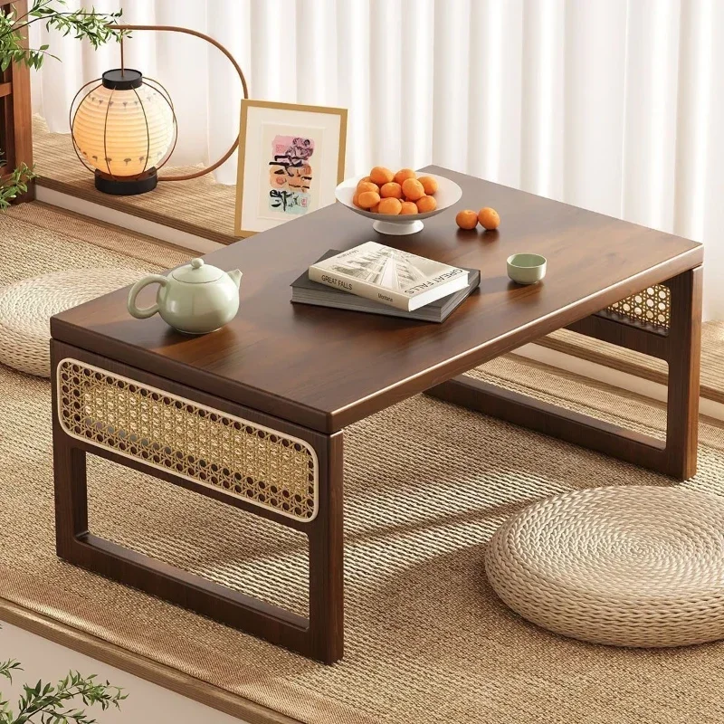 Firm Coffee table tea room table rattan tatami low table foldable bay window table
