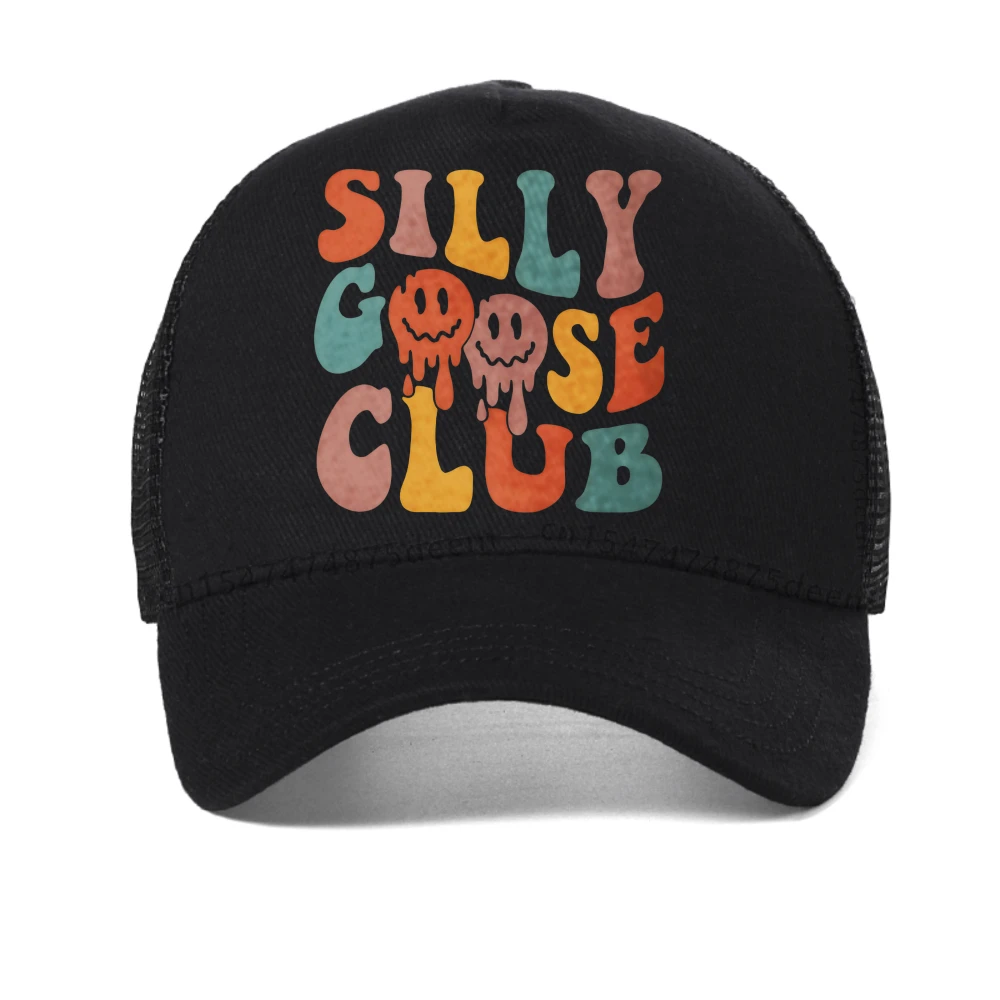 قبعة بيسبول رجالية من Silly Goose Club رسالة جرافيك، قبعات صيفية شبكية قابلة للتعديل لسائقي الشاحنات، قبعة Snapback كاجوال، قبعة شمس كاجوال
