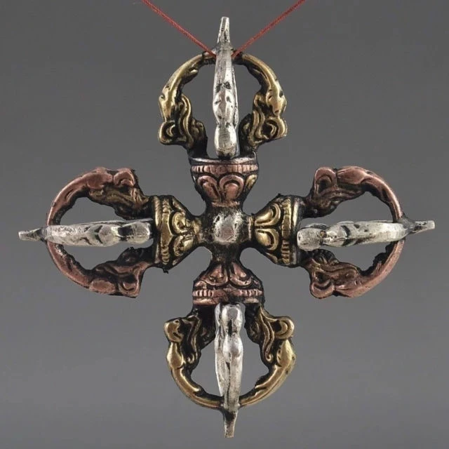 Exquisite COPPER HAND HAMMERED QUADRANGLE EXORCISM STATUE / PENDA