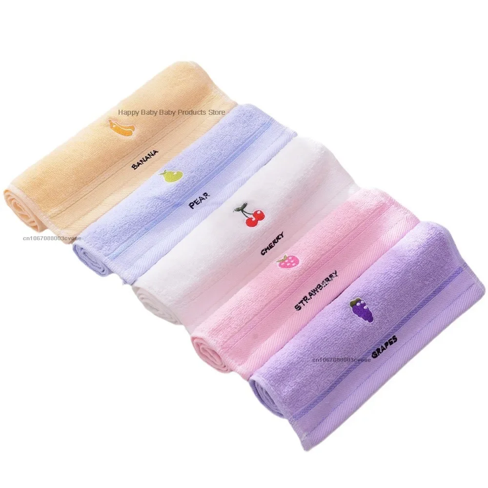 Soft Cotton Baby Bath Towel Cartoon Fruit Face Towel Newborn Infant Kids Soft Absorbent Washcloth Children Shower Towels 50x25cm