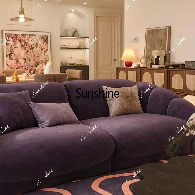 French cream wind straight row module sofa Italian minimalist modern, haute couture