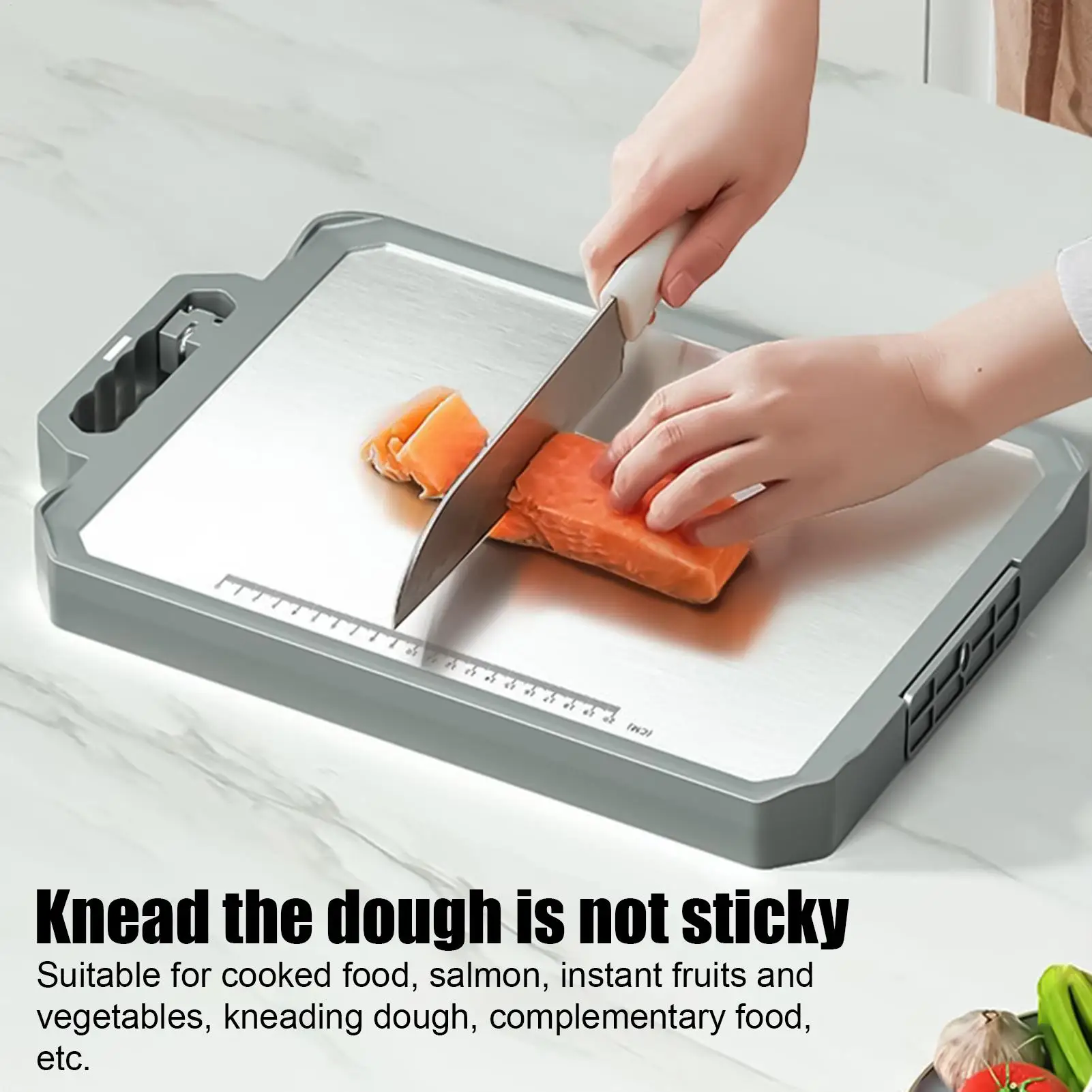 

Разделочная доска из нержавеющей стали, двухсторонняя мясная доска, нескользящий коврик, пищевой коврик для выпечки, кемпинга, барбекю, приготовления овощей, ресторана