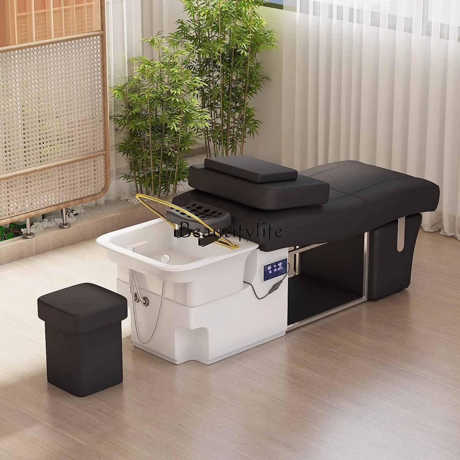 

06Thai Ceramic Basin Shampoo Chair Intelligent Constant Temperature Water Circulation Stainless Steel High-End Facial Bed