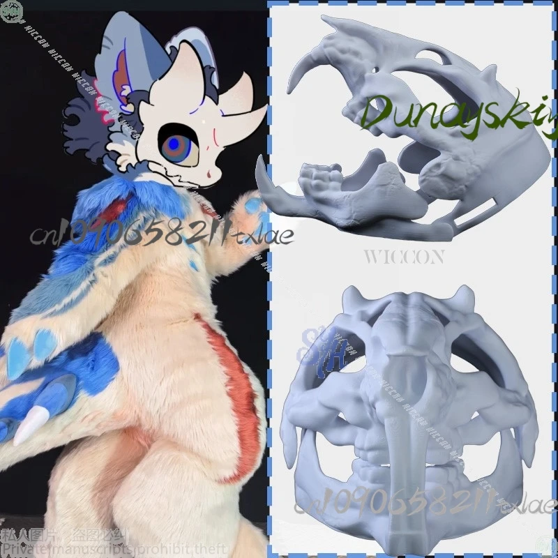 

Cos Store DIY аксессуары аниме пушистый косплей необычный костюм животное череп маска 3D полилактическая кислота дракон монстр кость Хэллоуин