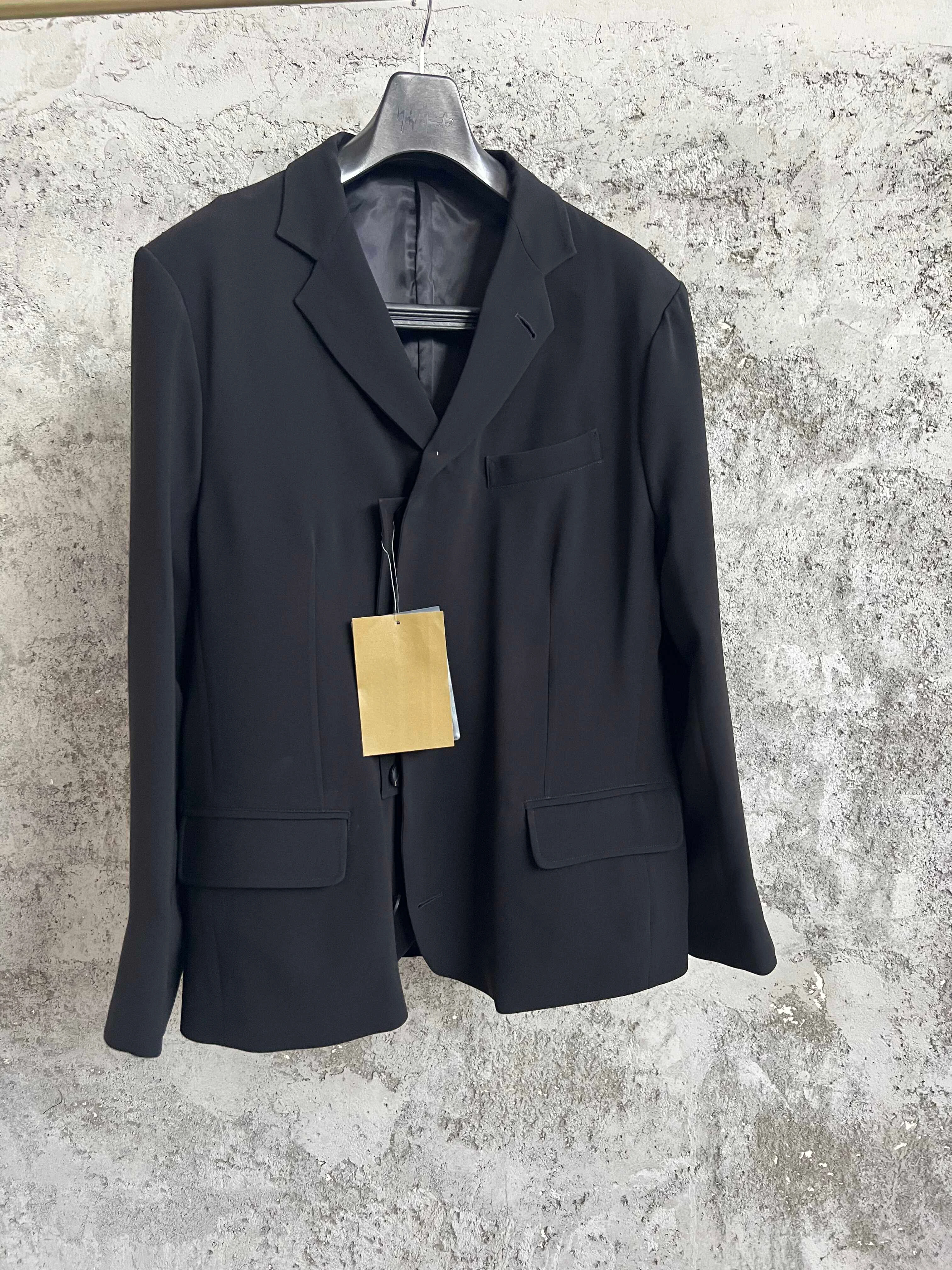 TOP-YAMAMOTO Original dark wool flap pocket suit jacket