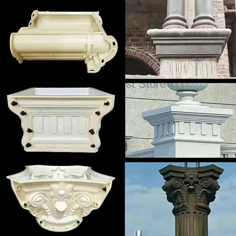 

Chinese Cast-in-place Cement Roman Column Cap Head and Foot Mold European Roman Column Mold for Villa Gate Square Round Molds