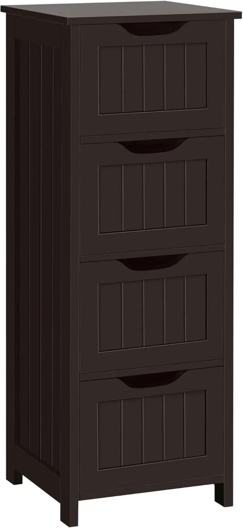 

Bathroom Floor Cabinet, Wooden Side Storage Organizer, 4 Drawers Free-Standing Cabinet for Bathroom/Hallway/Living Room