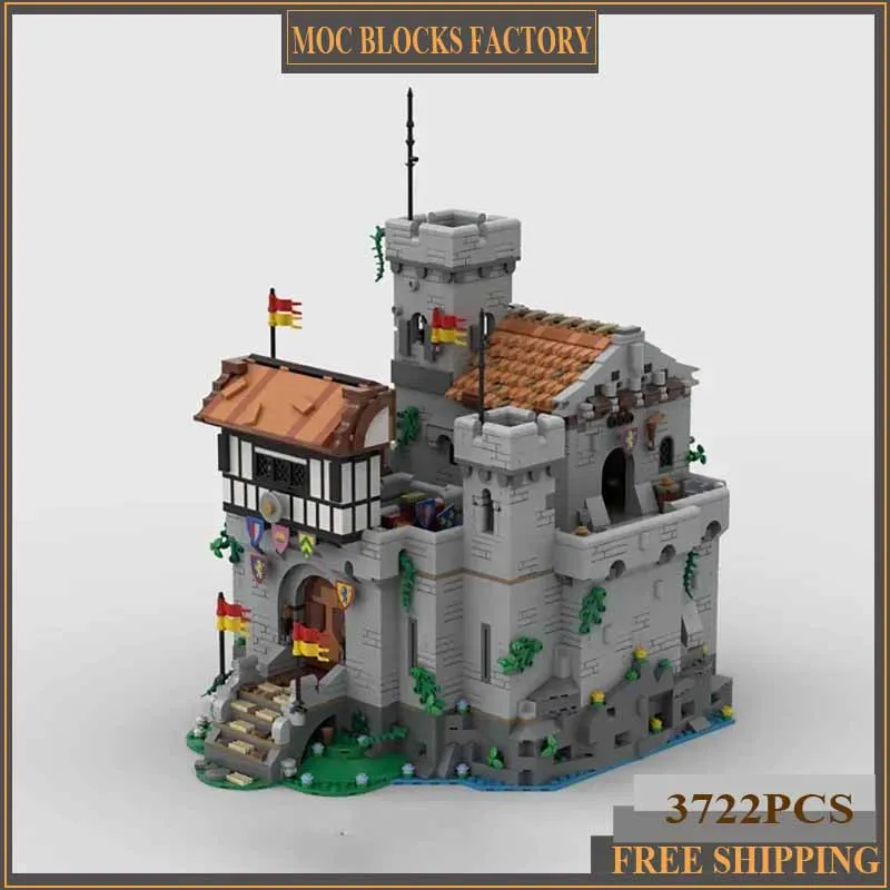 Medieval Fortress Model Moc Building Bricks Lion Castle Outpost Technology Modular Blocks Gifts Christmas Toys DIY Sets Assembly